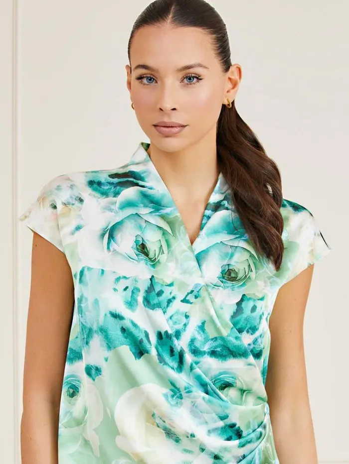 Women Marciano Print Top Green Multi Guess Tops And Shirts