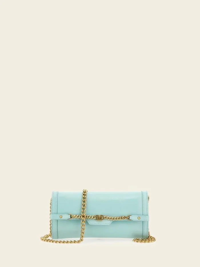 Women Marciano Real Leather Crossbody Bag Light Blue Guess Crossbody Bags