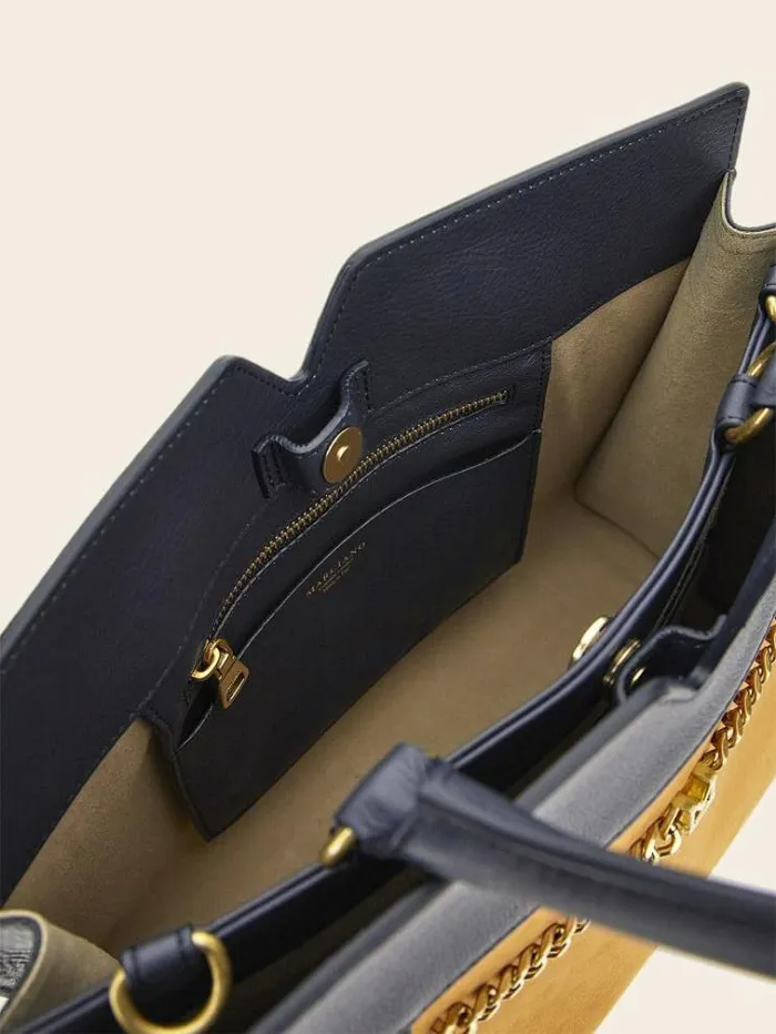 Women Marciano Real Leather Handbag Blue Guess Handbags