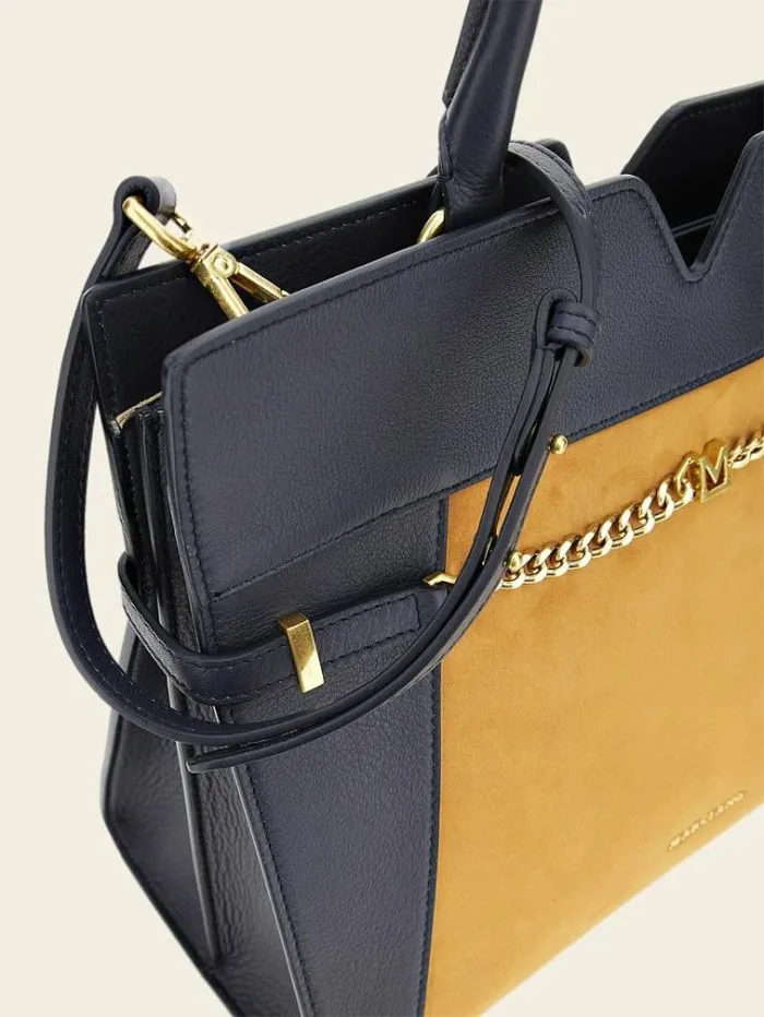 Women Marciano Real Leather Handbag Blue Guess Handbags