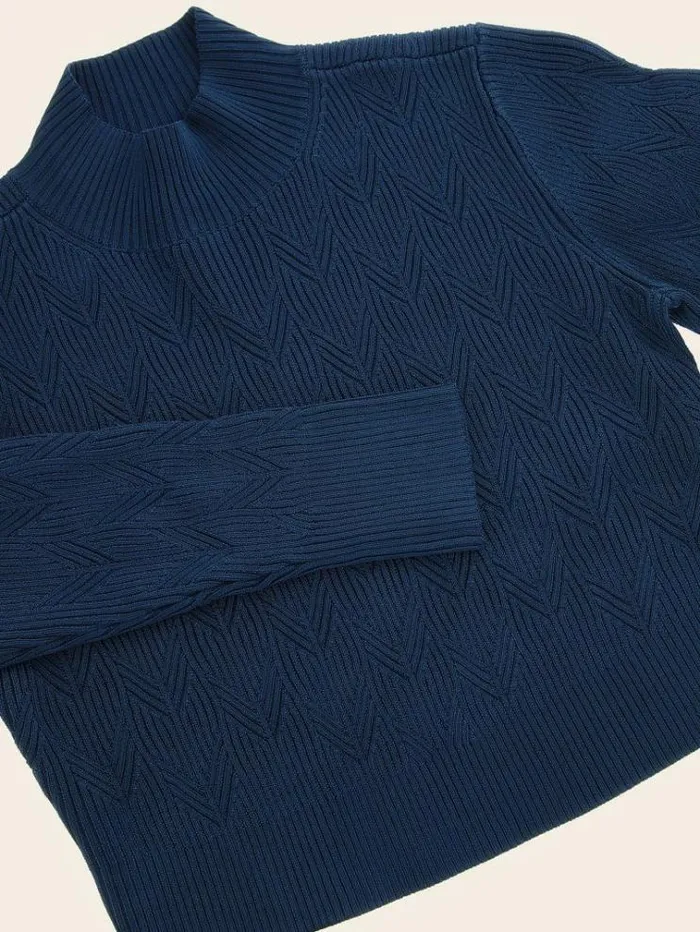 Women Marciano Rib Knit Sweater Blue Guess Knitwear And Sweatshirts