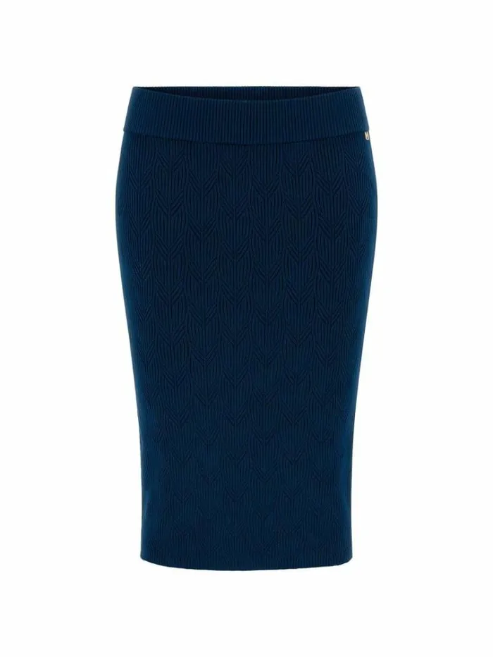 Women Marciano Rib Knit Sweater Mini Skirt Blue Guess Skirts And Shorts