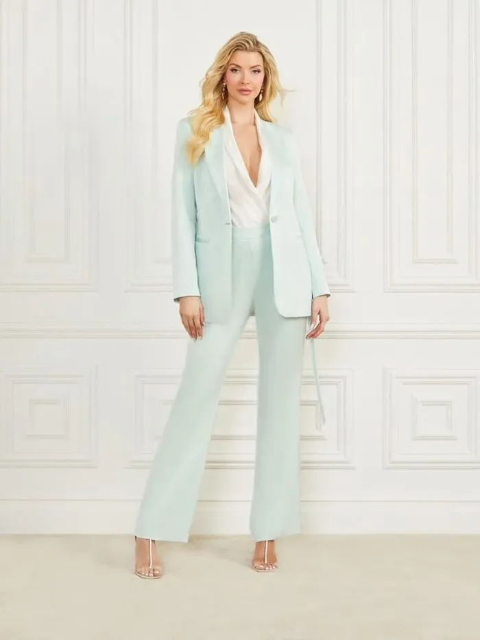 Women Marciano Satin Pants Baby Blue Guess Trousers