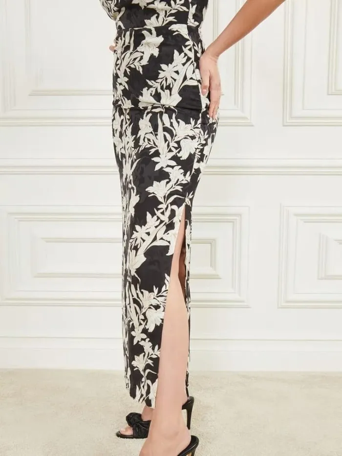 Women Marciano Satin Print Dress Black Multi Guess Dresses And Jumpsuits