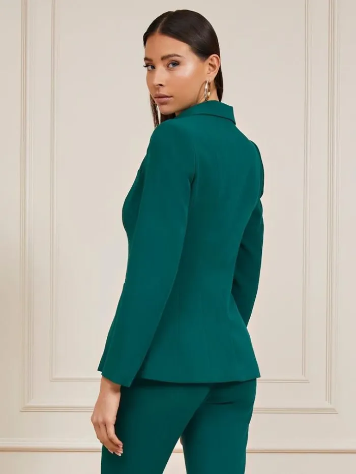 Women Marciano Singlebreasted Blazer Green Guess Coats And Jackets