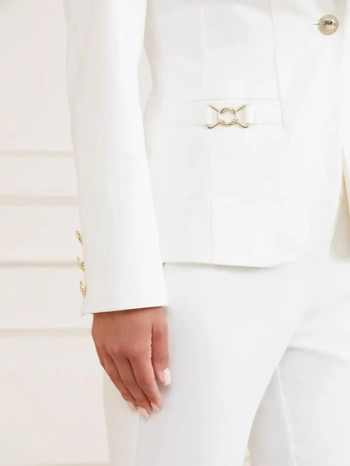 Women Marciano Slim Fit Blazer White Guess Coats And Jackets