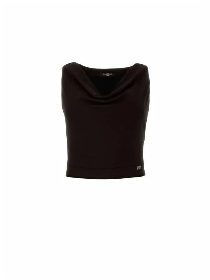 Women Marciano Soft Neckline Top Black Guess Tops And Shirts
