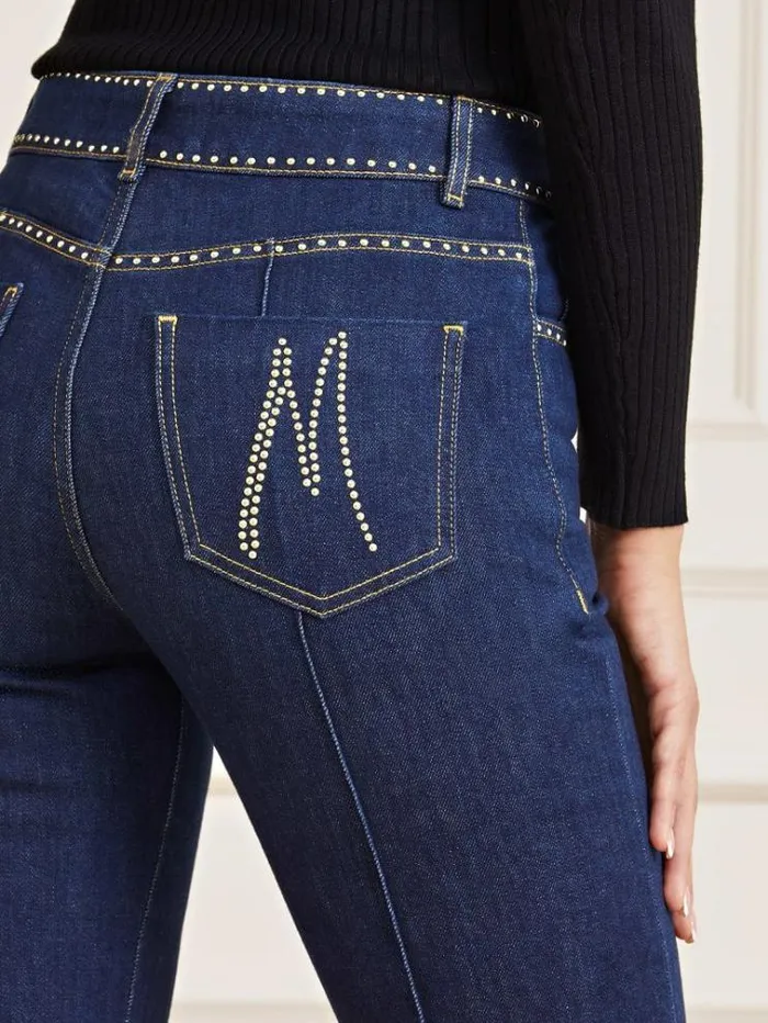 Women Marciano Straight Denim Pants Dark Blue Guess Straight