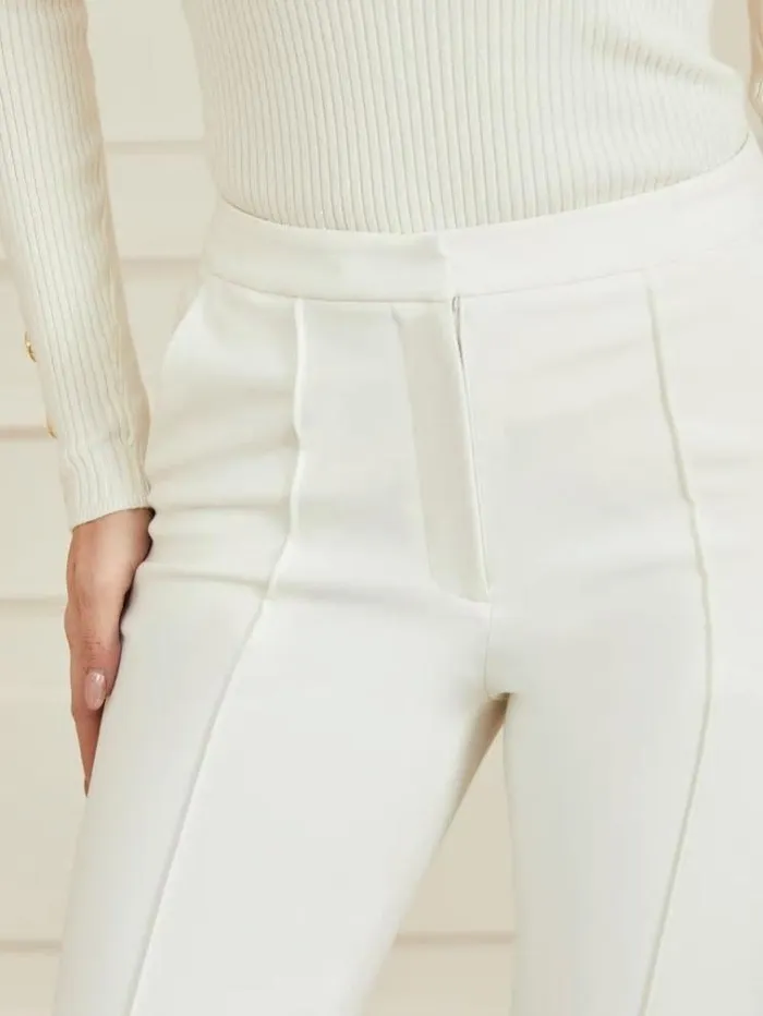 Women Marciano Straight Pant White Guess Trousers