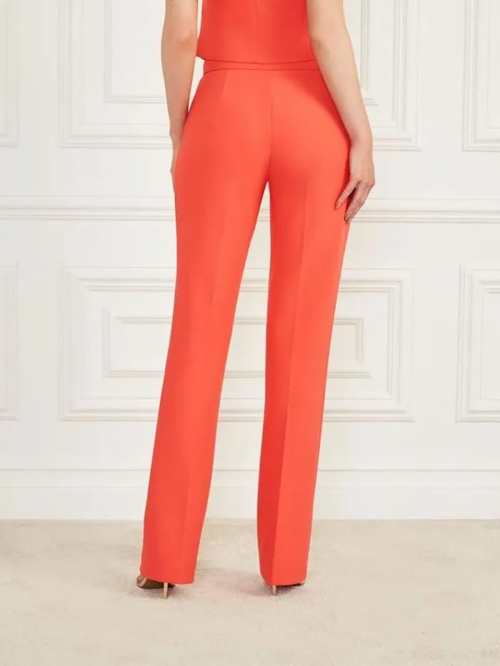 Women Marciano Straight Pants Red Guess Trousers