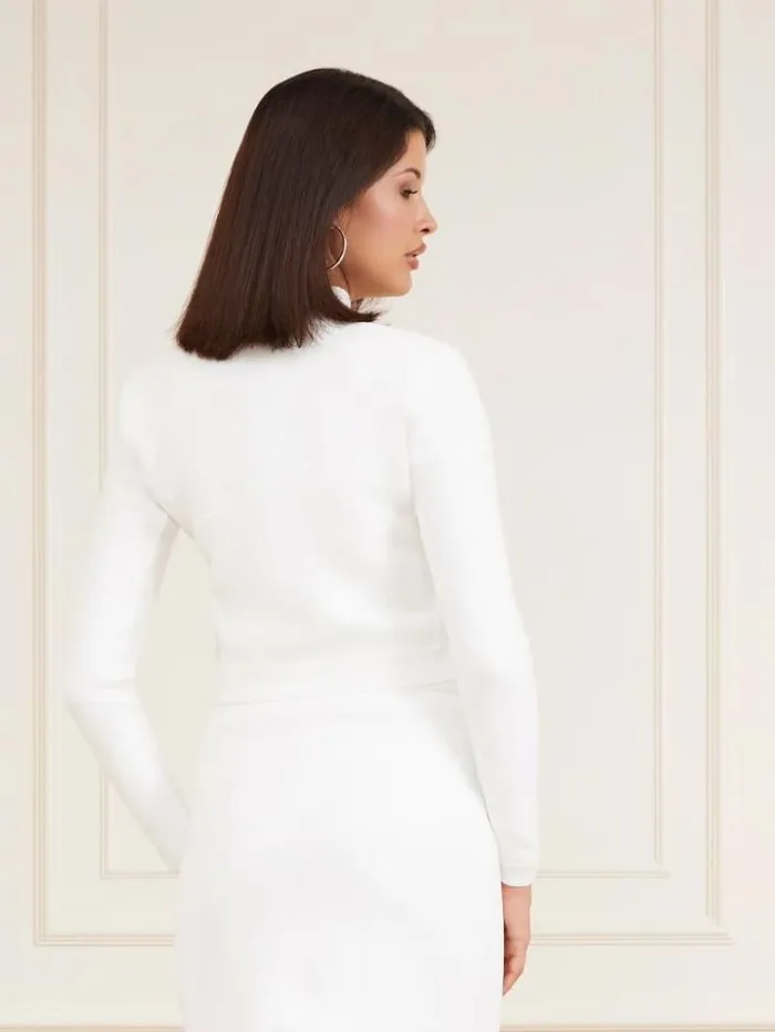 Women Marciano Sweater Jacket White Guess Knitwear And Sweatshirts