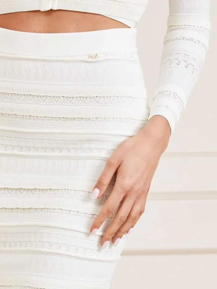 Women Marciano Sweater Skirt White Guess Skirts And Shorts