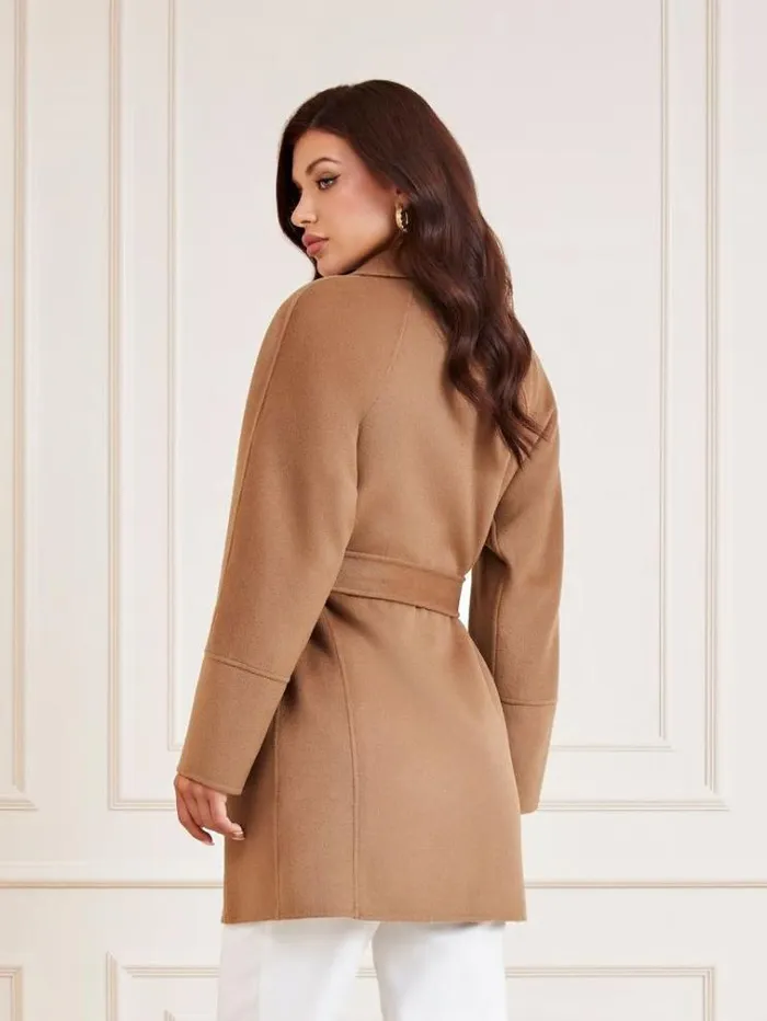 Women Marciano Wool Blend Coat Beige Guess Coats And Jackets