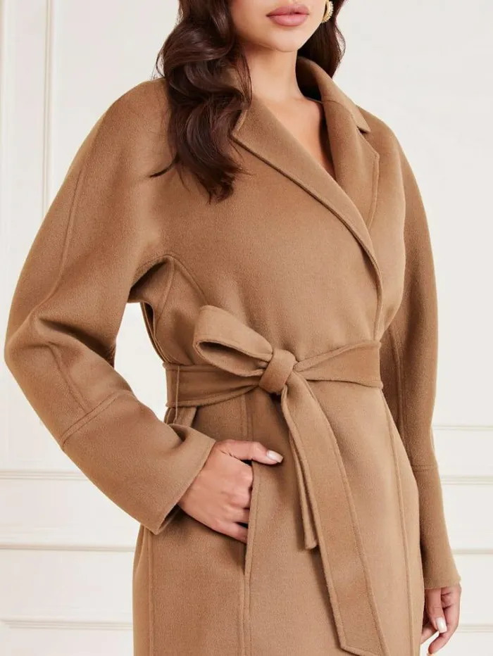Women Marciano Wool Blend Coat Beige Guess Coats And Jackets