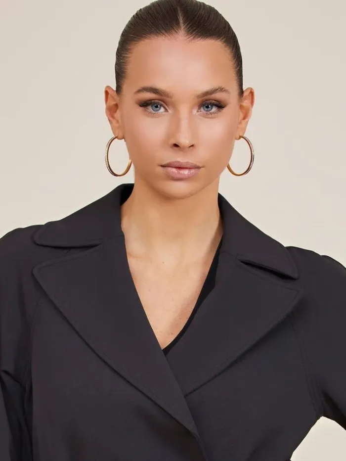 Women Marciano Wrap Up Coat Black Guess Coats And Jackets