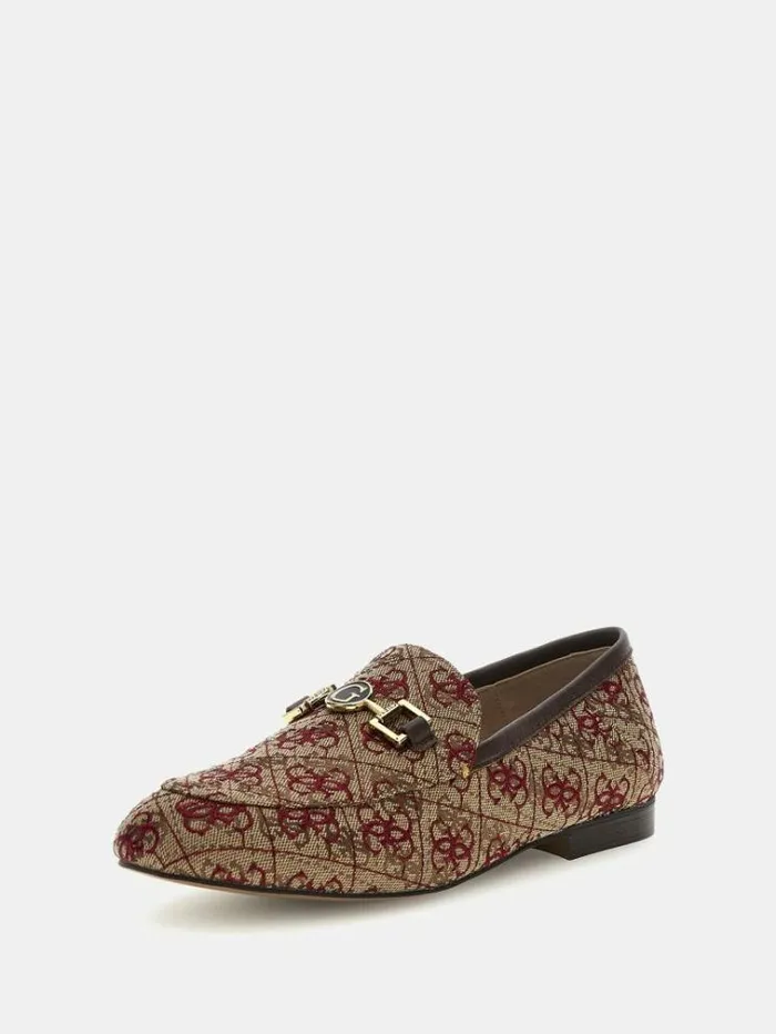 Women Martya 4g Logo Loafers Multi Beige Guess Flat Shoes