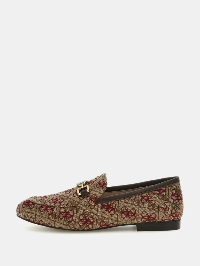 Women Martya 4g Logo Loafers Multi Beige Guess Flat Shoes