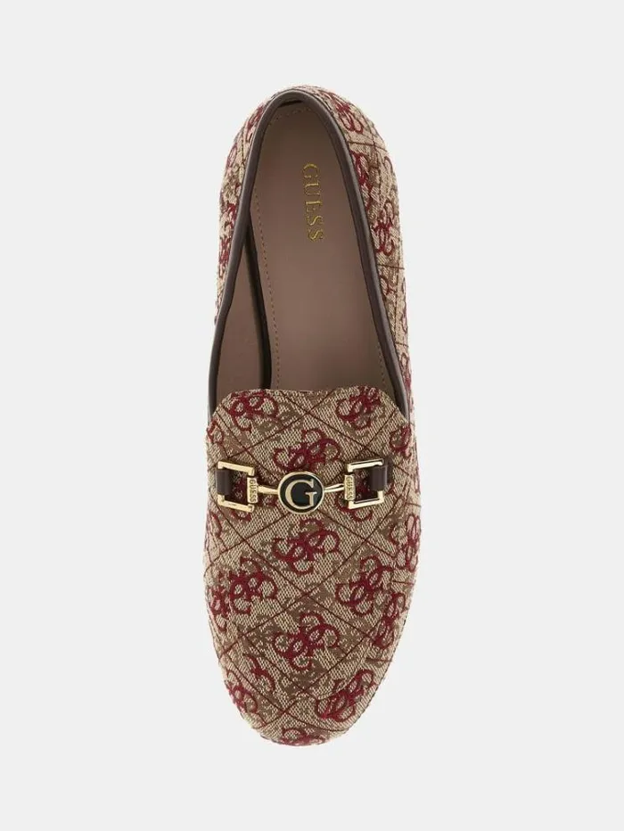 Women Martya 4g Logo Loafers Multi Beige Guess Flat Shoes