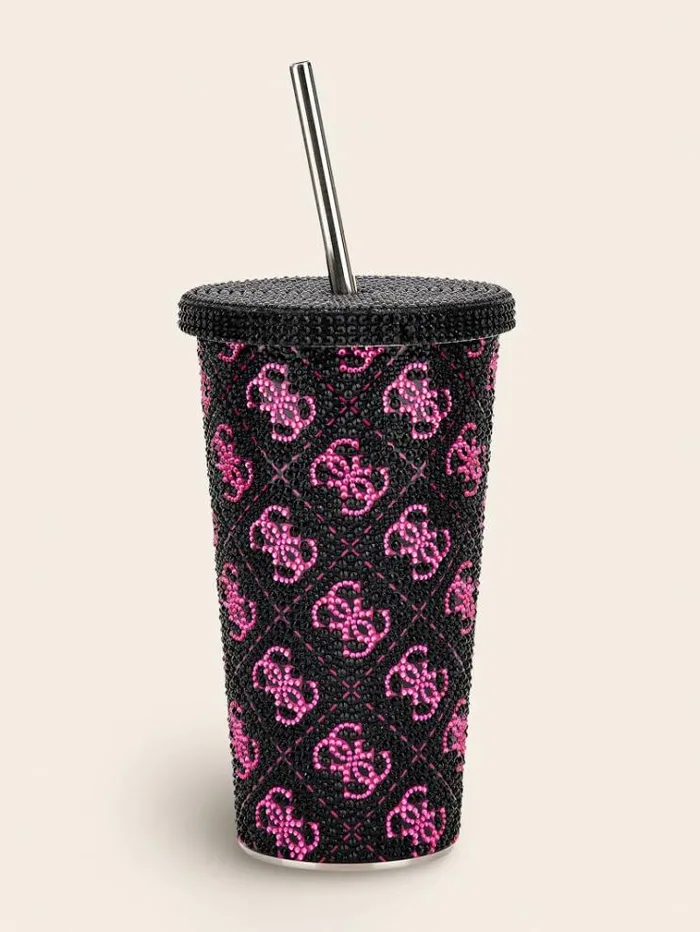 WomenMen 4g Logo Travel Tumbler Cup Black Guess Home Collection