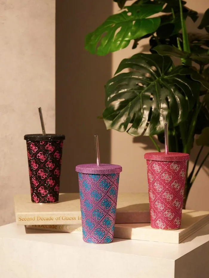 WomenMen 4g Logo Travel Tumbler Cup Black Guess Home Collection