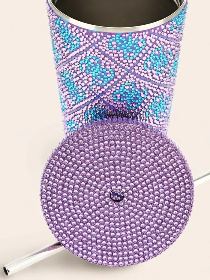 WomenMen 4g Logo Travel Tumbler Cup Purple Guess Home Collection