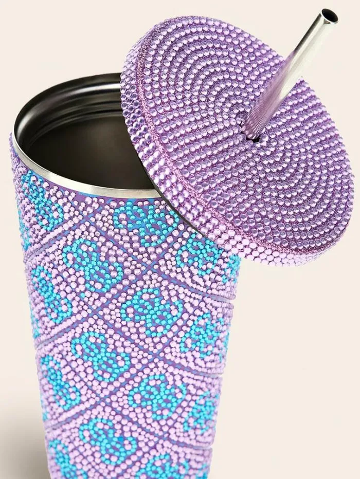 WomenMen 4g Logo Travel Tumbler Cup Purple Guess Home Collection