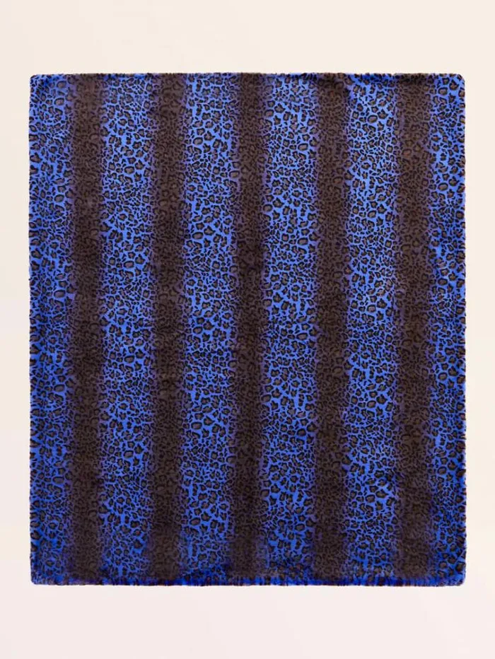 WomenMen Faux Fur Blanket Animalier Blue Guess Home Collection