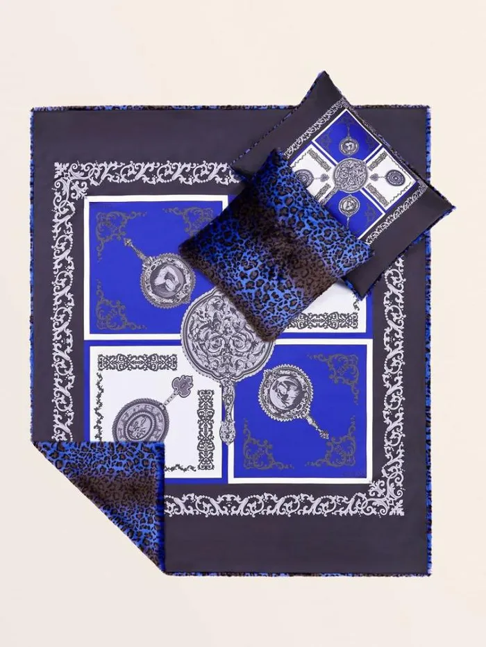 WomenMen Faux Fur Blanket Animalier Blue Guess Home Collection