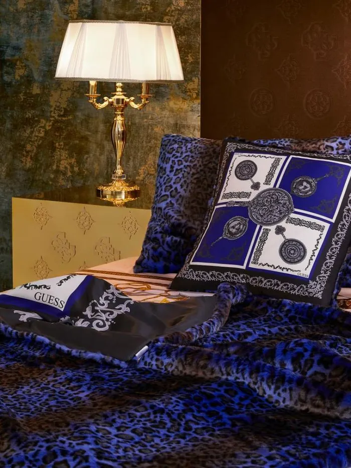 WomenMen Faux Fur Rectangular Cushion Animalier Blue Guess Home Collection