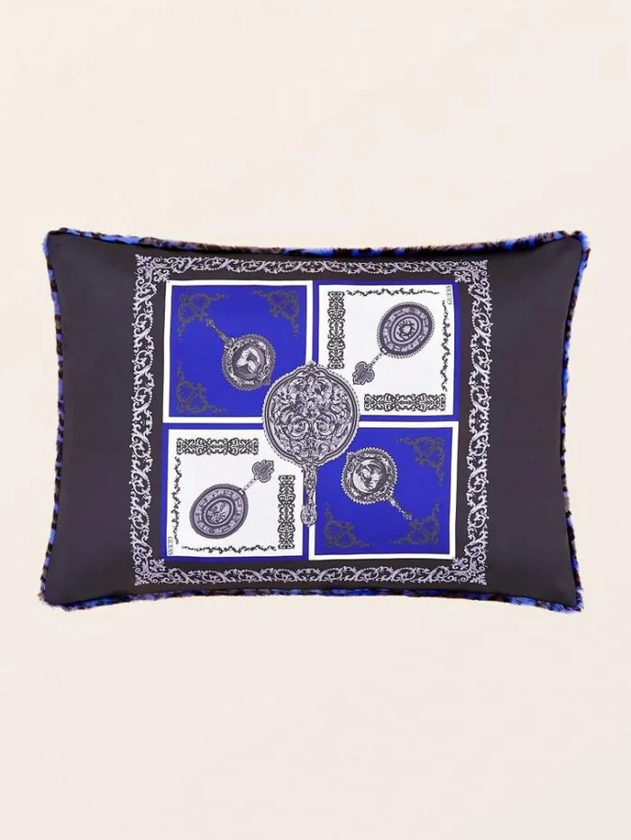 WomenMen Faux Fur Rectangular Cushion Animalier Blue Guess Home Collection