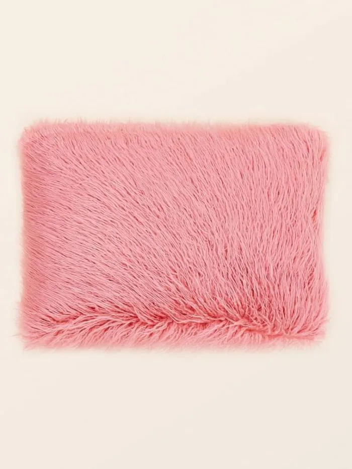 WomenMen Faux Fur Rectangular Cushion Pink Guess Home Collection