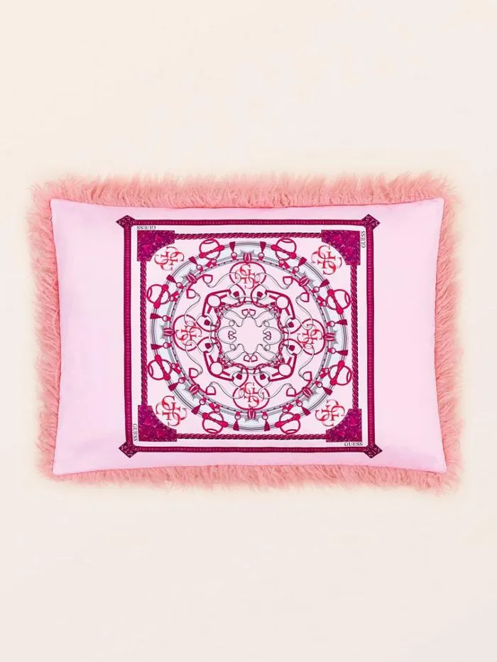 WomenMen Faux Fur Rectangular Cushion Pink Guess Home Collection