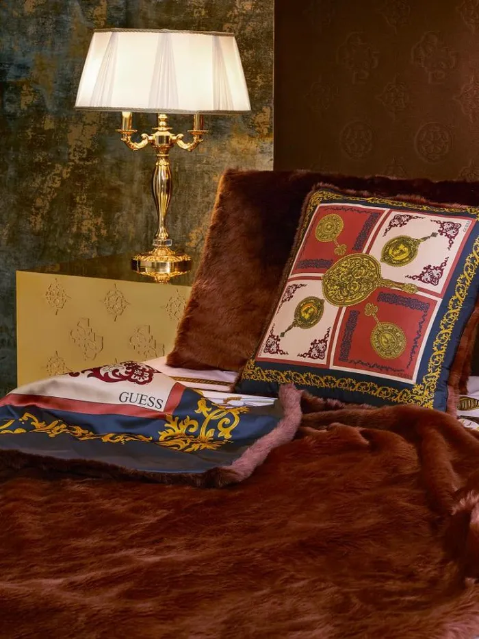 WomenMen Faux Fur Square Cushion Brown Guess Home Collection