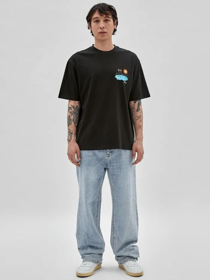 WomenMen Front Print Tshirt Black Guess Tshirts