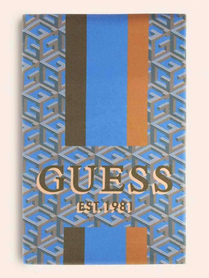 WomenMen G Cube Logo Pile Blanket Blue Multi Guess Home Collection