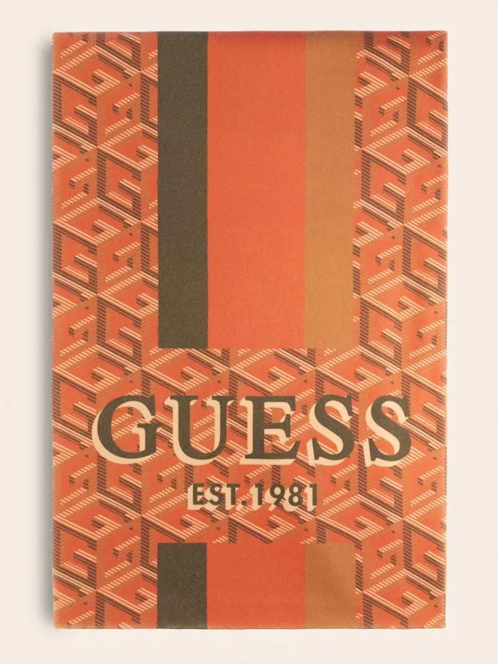 WomenMen G Cube Logo Pile Blanket Shades Of Orange Guess Home Collection