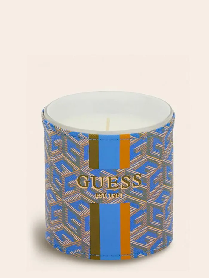 WomenMen Large 034g Cube034 Candle Dark Blue Guess Home Collection
