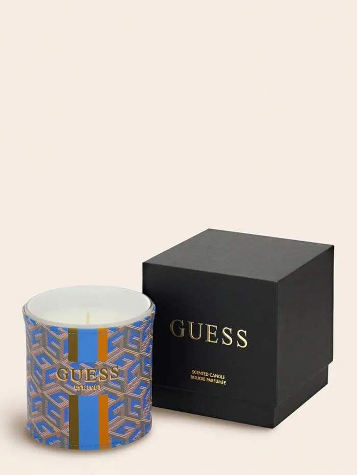 WomenMen Large 034g Cube034 Candle Dark Blue Guess Home Collection