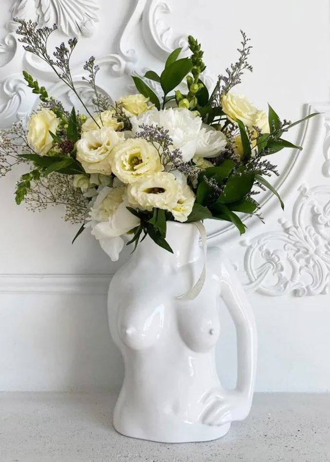 WomenMen The Frankie Shop Decor Anissa Kermiche Jugs Jug Ceramic Vase White