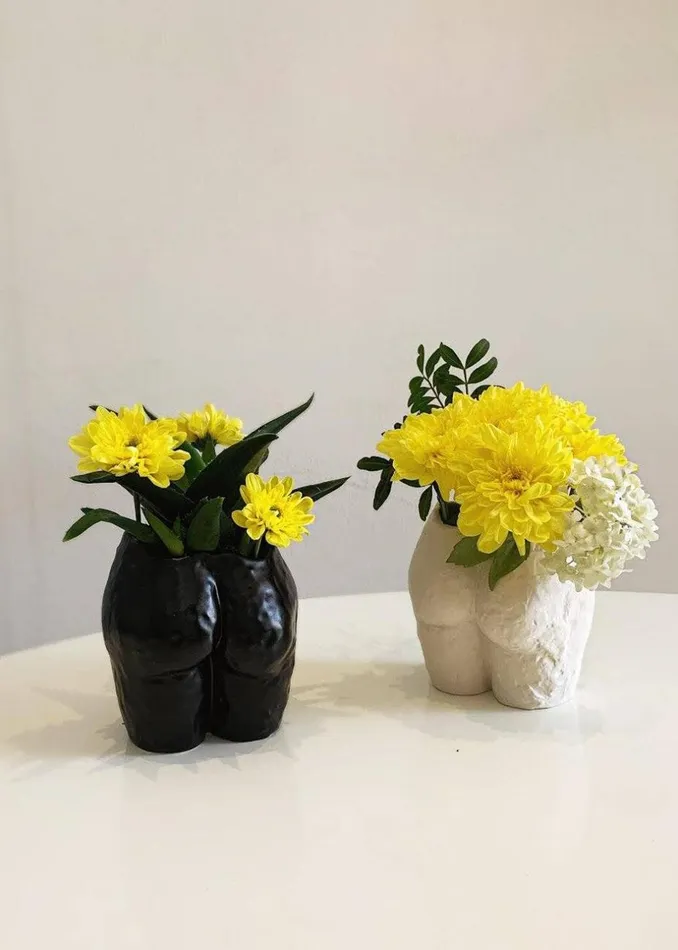 WomenMen The Frankie Shop Decor Anissa Kermiche Popotin Ceramic Pot Black