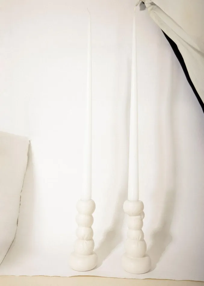 WomenMen The Frankie Shop Decor Completedworks Set Of 2 Candlesticks Matte White