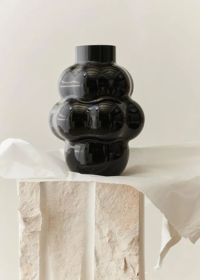 WomenMen The Frankie Shop Decor Louise Roe Glass Balloon Vase 04 Black