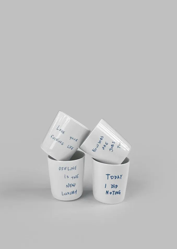WomenMen The Frankie Shop Decor TFS X Thomas Llu Offline Espresso Cup Whiteblue