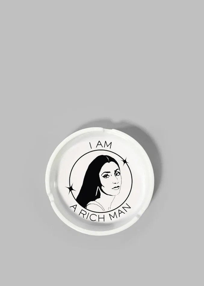 WomenMen The Frankie Shop Decor THNK1994 034I Am A Rich Man034 AshtrayWhite White WomenMen The Frankie Shop Decor THNK1994 034I Am A Rich Man034 AshtrayWhite White