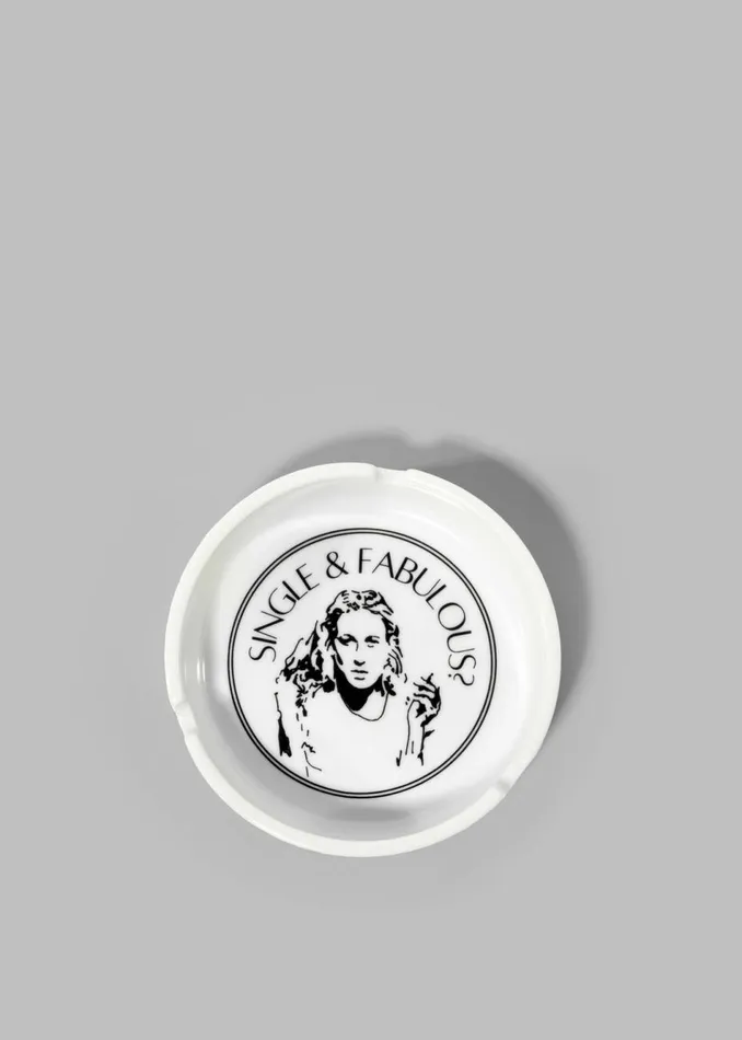 WomenMen The Frankie Shop Decor THNK1994 034Single and Fabulous034 AshtrayWhite White