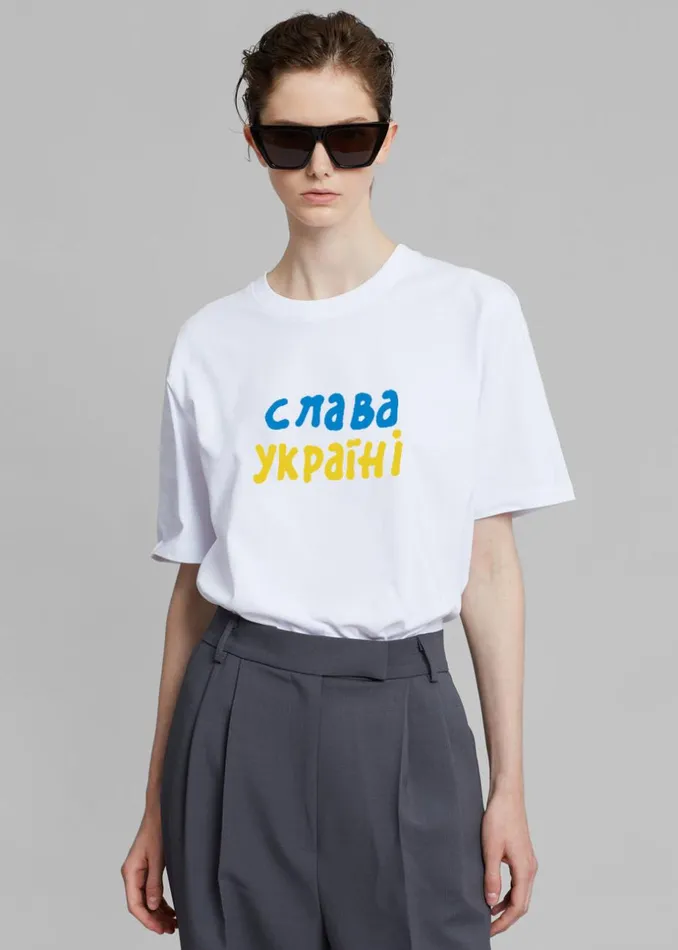 WomenMen The Frankie Shop Frankie Gives Back X Thomas Llu Free TShirt Whitemultico