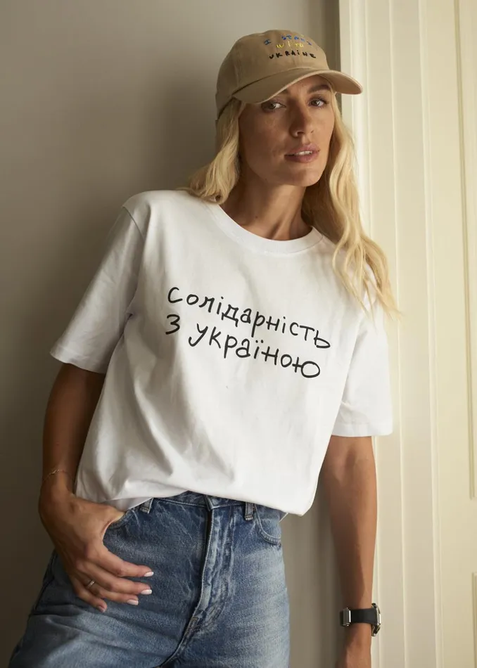 WomenMen The Frankie Shop Frankie Gives Back X Thomas Llu Solidarity TShirt Whiteblack