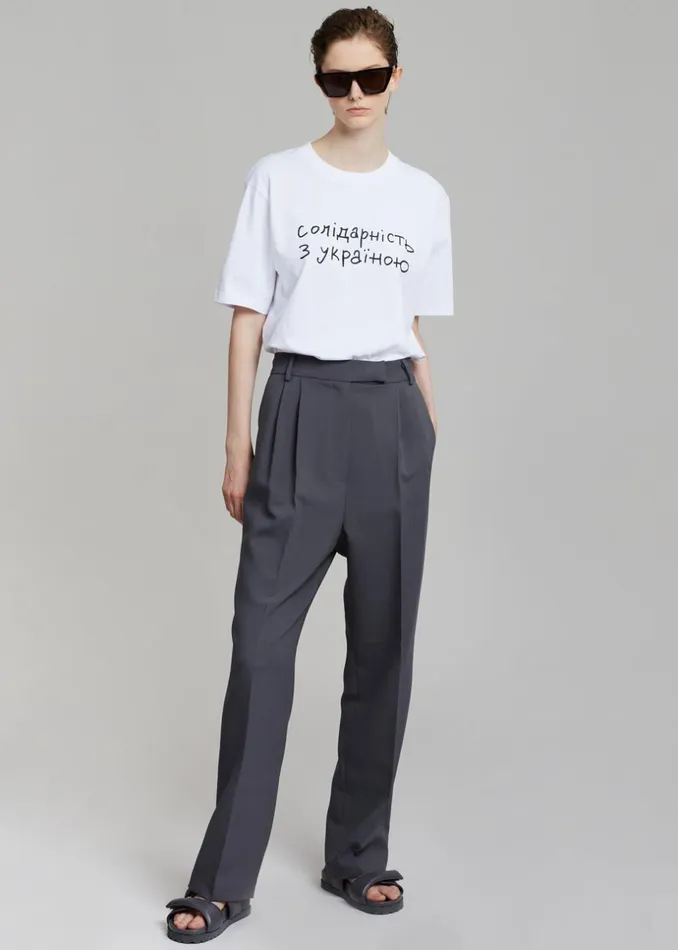 WomenMen The Frankie Shop Frankie Gives Back X Thomas Llu Solidarity TShirt Whiteblack