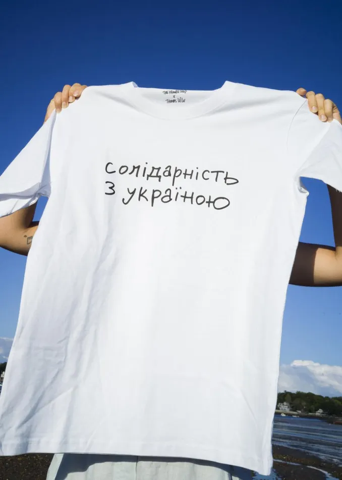WomenMen The Frankie Shop Frankie Gives Back X Thomas Llu Solidarity TShirt Whiteblack