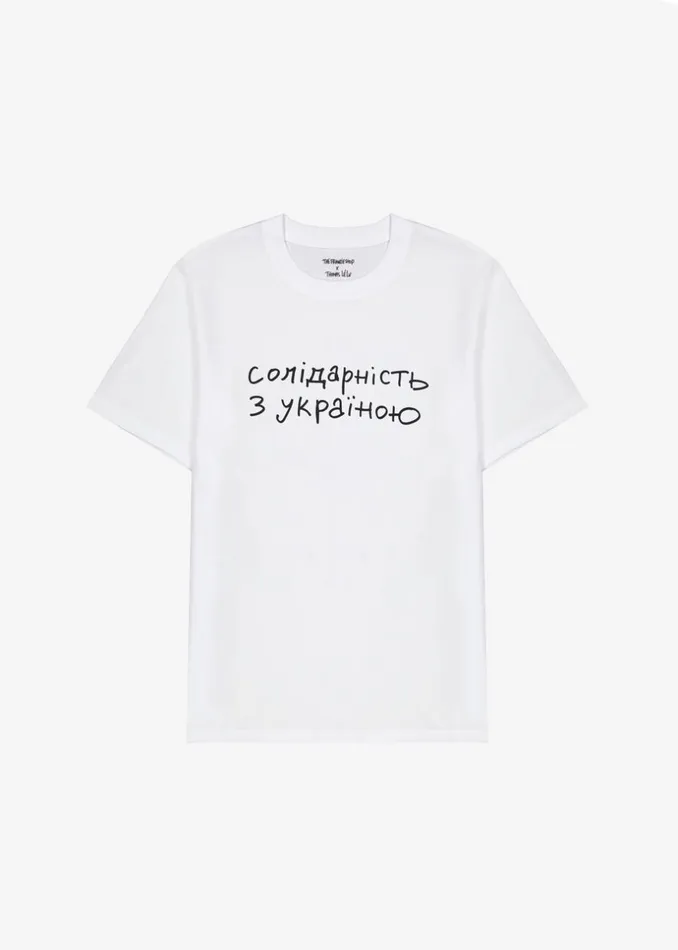 WomenMen The Frankie Shop Frankie Gives Back X Thomas Llu Solidarity TShirt Whiteblack